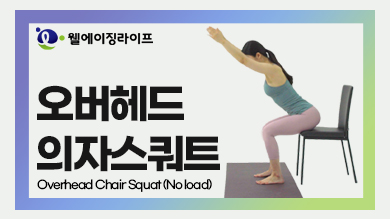   Ʈ : Overhead chair squat (no load)